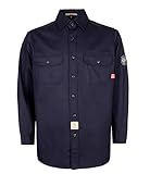 BOCOMAL FR Shirts Flame Resistant Shirt NFPA2112/CAT2 7.5oz Fire Resistant Navy Men's Fire Retardant Workwear Welding Shirt