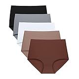 FallSweet No Show High Waist Briefs Underwear for Women Seamless Panties Multi Pack (Multi6 (5-Pack), Large)