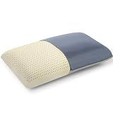 Firm Talalay Latex Pillow, Instant Cooling Ice Silk Pillowcase, OEKO-TEX Certified Supportive Bed Pillow for Neck Pain, High Density & Non-Flattening for Side Sleepers (1, Standard (Low Loft))