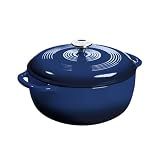 Lodge Essential Enamel Cast Iron Dutch Oven, 6 Quart, Indigo