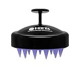 HEETA Scalp Massager Hair Growth, Soft Silicone Scalp Scrubber Shampoo Brush for Exfoliation, Dandruff Removal Head Massage Stress Relax, Wet & Dry Use for Thick Thin Curly Hair Care, Black
