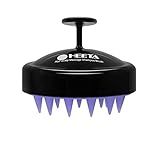 HEETA Scalp Massager Hair Growth, Soft Silicone Scalp Scrubber Shampoo Brush for Exfoliation, Dandruff Removal Head Massage Stress Relax, Wet & Dry Use for Thick Thin Curly Hair Care, Black