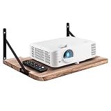 Projector Shelf,16.2" x 11"(L*W),Router Wall Mount Floating Shelf,Projector Mount Rack Holder,Modem Cable Box for Xbox Series PS5 PS4 Wood SS1
