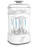 Bottle Sterilizer, Baby Bottle Steam Sterilizer, Electric Baby Bottle Sanitizer with Timer for Baby Bottles, Pacifiers, Pump Parts
