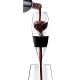 Vinturi Wine Aerator Pourer and Decanter for Red Wines Patented Design Perfectly Aerates Wines By The Glass or Bottle With Distinctive Sound, Includes No-Drip Base & Sediment Screen, Black