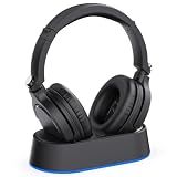 Wireless Headphones for TV Watching, TV Headphones Wireless for Seniors with Transmitter Charging Base, 65H No Audio Delay Bluetooth Headphones for TV, HiFi Stereo Sound, Gifts for Parents/Elderly