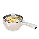 Dezin Hot Pot Electric Upgraded, Non-Stick Sauté Pan, Rapid Noodles Electric Pot, 1.5L Mini Portable Hot Pot for Steak, Egg, Fried Rice, Ramen, Oatmeal, Soup with Power Adjustment