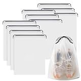 Clear Shoe Bags - 10 PCS, 15.7" x 11.8", Drawstring Travel Shoe Bags for Packing, Waterproof Dustproof Portable Shoe Storage for Men and Women
