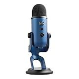 Logitech Creators Blue Yeti USB Microphone for PC, Mac, Gaming, Streaming, Podcasting, Studio and Computer Condenser Mic with Blue VO!CE Effects, 4 Pickup Patterns, Plug and Play - Midnight Blue