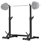 CANPA Adjustable Squat Rack Stand Multi-Function Barbell Rack Weight Lifting Gym Dumbbell Racks Home Gym Bench Press Rack Dumbbell Racks Stands 600Lbs （Black)