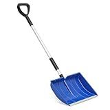 Athena Collection 16" Snow Shovel for Driveway,Plastic Snow Shovel with D-Grip Handle,Detachable Large Snow Shovel with Durable Aluminum Edge for Car Garage Camping Outdoor