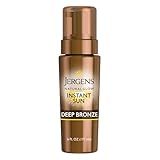 Jergens Natural Glow Instant Sun Body Mousse, Self Tanner for Deep Bronze Tan, Sunless Tanning Body Bronzer for Natural Looking Color Instantly, 6 Oz