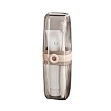 Topavatop Toothbrush Travel Case, 2 in 1 Toothbrush Holder and Rinse Cup, Large Capacity Toothbrush Cup with Cover, Portable Travel Toothbrush Holder for Traveling, Camping, Trip - 1Pcs - Beige&Clear