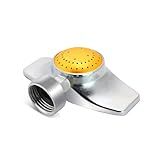 360 Degree Metal Spot Sprinkler,Small Sprinkler Garden for Small Areas Lawn Sprinklers for Yard Circle Pattern with Gentle Water Flow Garden Watering (1, Yellow)
