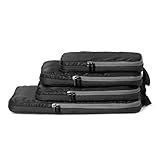 Amazon Essentials Ultralight Compression Packing Cubes Packing Organizer black 4 pack Black