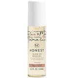 The Honest Company Honest Mama Hydrating and Soothing Glow On Body + Belly Oil | Plant Based, Hypoallergenic, Fragrance Free | 4.2 fl oz