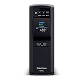 CyberPower CP1500PFCLCD PFC Sinewave UPS System, 1500VA/1000W, 12 Outlets, AVR, Mini Tower,Black
