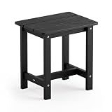 LUE BONA Small Outdoor Side Table, HDPS Adirondack Table for Patio, Black