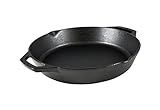 Lodge 12 Inch Pre-Seasoned Cast Iron Skillet - Dual Assist Handles - Use in the Oven, on the Stove, on the Grill, or Over a Campfire - Black