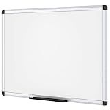 VIZ-PRO Dry Erase Board/Magnetic White Board, 48 X 32 Inches, Silver Aluminium Frame