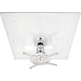 Amer Mounts AMRDCP100KIT Universal Adjustable 2 x 2 feet Drop Ceiling Projector Mount, Suspended Drop-in Ceiling Projection Mounting Kit, White