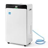 2026Upgraded 5000 Sq.Ft 80 Pint energy star Dehumidifier for Basements with Large 1.72 Gal Tank,Portable Smart Compressor Whisper Dehumidifier for Home/Bedroom/Bathroom