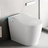 Smart Toilet with Bidet Built in, Bidet Toilet with Heated Seat and Night Light, One Piece Toilet for Bathroom, UV-C light, Foam Shield, Dual Flush - Manual Lid/Seat