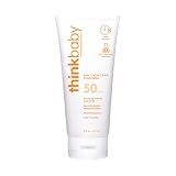 Thinkbaby Baby Sunscreen SPF 50+, Mineral Formula, Water Resistant, 6 Oz