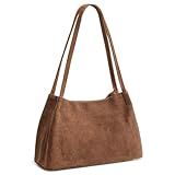 Kattee Leather Purses and Handbags for Women, Soft Genuine Suede Leather Shoulder Hobo Bags with Top Magnetic Snap Closure