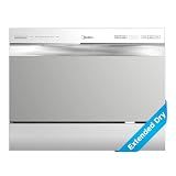 Midea MDC22P2ASS Countertop Dishwasher, 6 Place Settings & 6+2 Washing Cycles Portable Dishwashers, Energy Star Dish Washer for Dorm, RV & Apartment, Silver