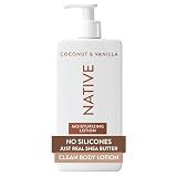 Native Body Lotion Contains Naturally Derived Plant-Based Moisturizers for Women and Men | Restores Dry Skin, Coconut & Vanilla, 16.5 fl oz
