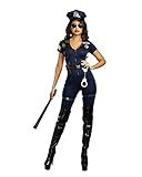 Dreamgirl Women's Lieutenant Ivana Misbehave Costume, Blue, Medium