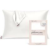 Kitsch Satin Pillowcase with Zipper for Hair & Skin, Softer Than Silk Pillow Cases Standard Size, Wrinkle-Free, Smooth and Cooling Satin Pillow Covers, 19"x26" - Ivory