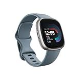 Fitbit Versa 4 Fitness Smartwatch with Daily Readiness, GPS, 24/7 Heart Rate, 40+ Exercise Modes, Sleep Tracking and more, Waterfall Blue/Platinum, One Size (S & L Bands Included)