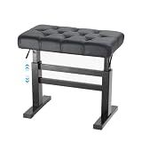 lumizone Hydraulic Lifting Piano Bench Height Adjustable Tufted