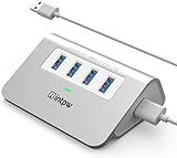 USB 3.0 Hub,Aluminum 4 Port USB Data Hub 3.0 Multi USB Port Expander Dongle USB Extension Multiport Adapter with 3.3ft Cable USB Splitter for Laptop, PC/Xbox/Flash Drive/Printer/Camera/Keyborad/Mouse