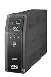 APC Back-UPS Pro Sine Wave UPS, 1500VA/900W, Active PFC Compatible, AVR, LCD, 10 Outlets, USB-C Charging Port | BR1500MS2 Uninterruptible Power Supply for Home Office, PC, Gaming Computers