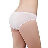 Husviuxin Women’s Disposable Underwear for Travel-Hospital Stays- 100% Cotton Panties White(10pk) (Small 34-38 inch Hips)