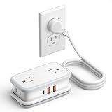 NTONPOWER 20W Travel Power Strip, Travel Essentials Cruise Approved Power Strip Non Surge Protector 4 Outlets 3 USB(1 USB-C) with 4FT Wrapped Extension Cord Flat Plug, Cruise Essentials 2026