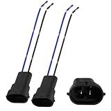 iBrightstar H11 H9 H8 880 881 Male Nylon Adapter Wiring Harness Sockets Wire for Headlights or Fog Lights
