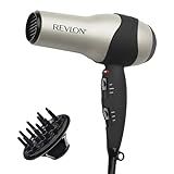REVLON Turbo Hair Dryer with Advanced Ionic Technology, Ceramic Coating | Turbo Heat and Cold Shot Features, 1875 Watts for Fast Drying and Shine (Silver)
