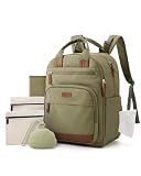 mommore Baby Diaper Bag with Waterproof Changing Pad, Green