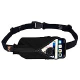 SPIbelt Running Belt for Women Men, Phone Holder for Running, Running Fanny Pack, Holder for Phone, Running Waist Pack, Adjustable Waist, [Fits All Phones]. Black with Black Zipper