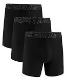 Under Armour Men's Performance Tech Brief Underwear, 6" Inseam, 3-Pack, Black Solid, Large