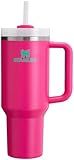Stanley Quencher H2.0 Tumbler with Handle and Straw 40 oz | Flowstate 3-Position Lid | Cup Holder Compatible for Travel | Insulated Stainless Steel Cup | BPA-Free | Passion Pink