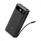 Anker Power Bank, 20,000mAh Travel Essential, Built-in USB-C Cable(Black)