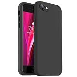 Vooii for iPhone SE Case 2022/3rd/2020,iPhone 8/7 Case, Upgraded Liquid Silicone with [Flat Edges] [Camera Protection] [Soft Anti-Scratch Microfiber Lining] Phone Case for iPhone SE - Black