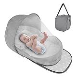 ISELECTOR Portable Bassinet for Baby Travel & Home - Lightweight Foldable Bedside Sleeper with Breathable Mesh, Carry Bag & Storage Pocket, Compact Bassinets for Newborn Infant, Safe Cosleeping Design