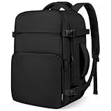 ZOMFELT Travel Backpack for Women Men, Carry on Backpack, TSA 15.6 inch Laptop Backpack Flight Approved, Personal Item Travel Bag Nurse Bag Casual Daypack for School Weekender Business Trip, Black