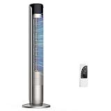 OLIXIS Tower Fan for Bedroom, 60°Oscillating Fan with Remote, 25ft Far, 28dB Quiet Electric Standing Fan, 12 H Timer, 5 Speeds, 4 Modes, Bladeless Floor fan for Home, Office, Indoor, 36 Inch
